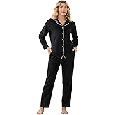 HEARTNICE Fleece Pajamas for Women Button Down Warm Set Soft Classic Lapels Pjs 2 Piece Sleepwear Cozy Lounge