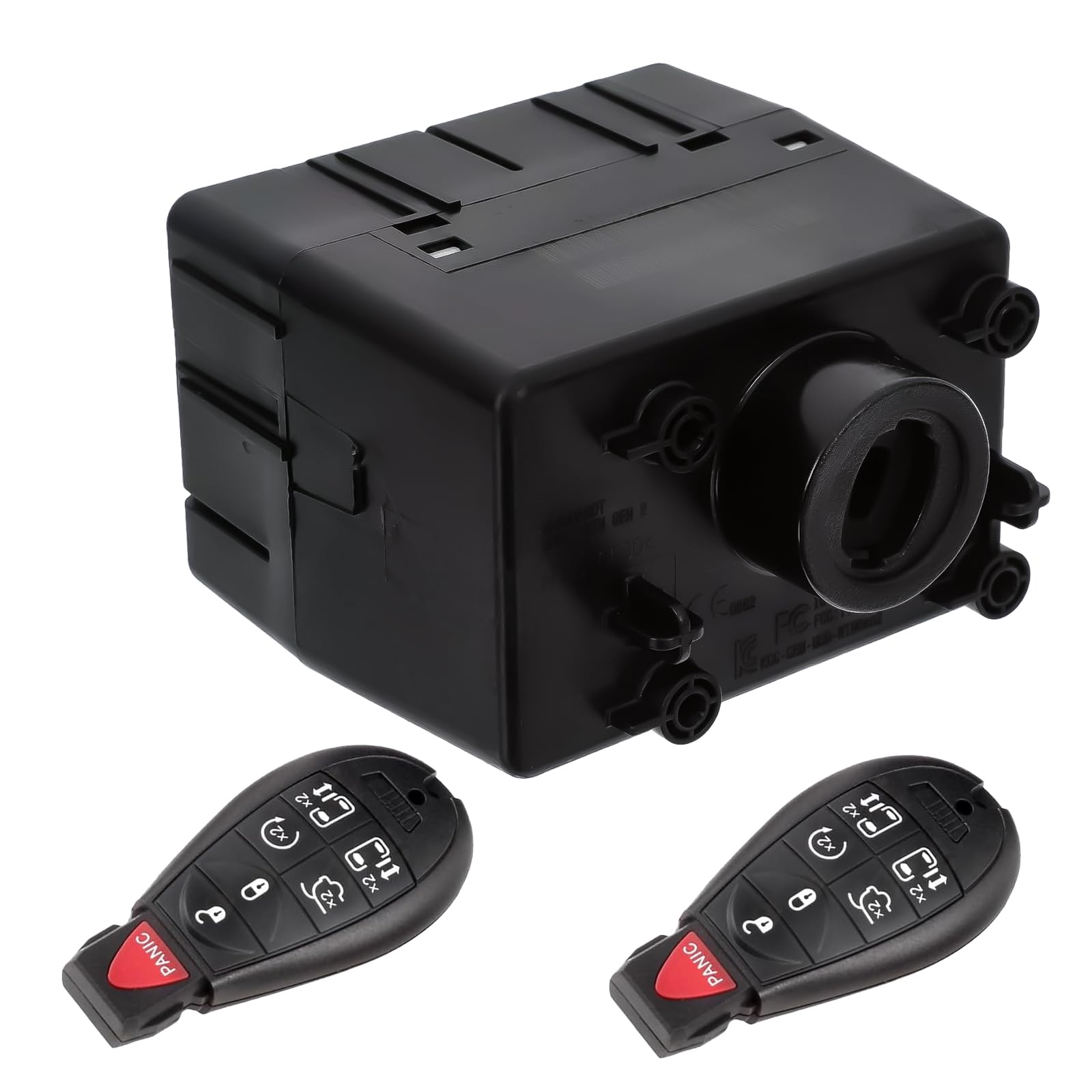 Photo 1 of Wireless Ignition Module Switch with 2Pcs Key Fob Remote 68105738AF for 2011-2013 Dodge Challenger Ram 1500 2500 3500 4500 5500, for 2011-2013 Jeep Grand Cherokee Replace 68066563AE