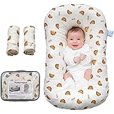 Sofoliana Baby Lounger, Newborn Lounger with Breathable & Soft Cover for Floor, Couch & Travel, 0-24 Months Newborn Babies Essentials Gifts. (2 Cover Included)