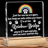Pet Memorial Gifts,Rainbow Bridge Dog Memorial Gifts， Sympathy Gift for Loss of Dog Cat, Pet Memorial Acrylic Rainbow Bridge Decorations Condolences Gifts for Pet Loss Remembrance Keepsake A03