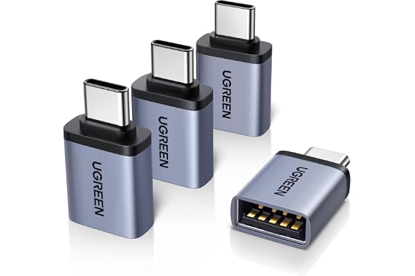 UGREEN USB C to USB Adapter 4 Pack, USB 3.2 10Gbps C Male to A Female Adapter Thunderbolt 4 3 OTG Compatible with iPhone17 16