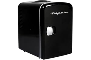 Frigidaire Mini Portable Compact Personal Fridge Cooler, 4 Liter Capacity Chills Six 12 oz Cans, 100% Freon-Free & Eco Friendly, Includes Plugs for Home Outlet & 12V Car Charger – Black