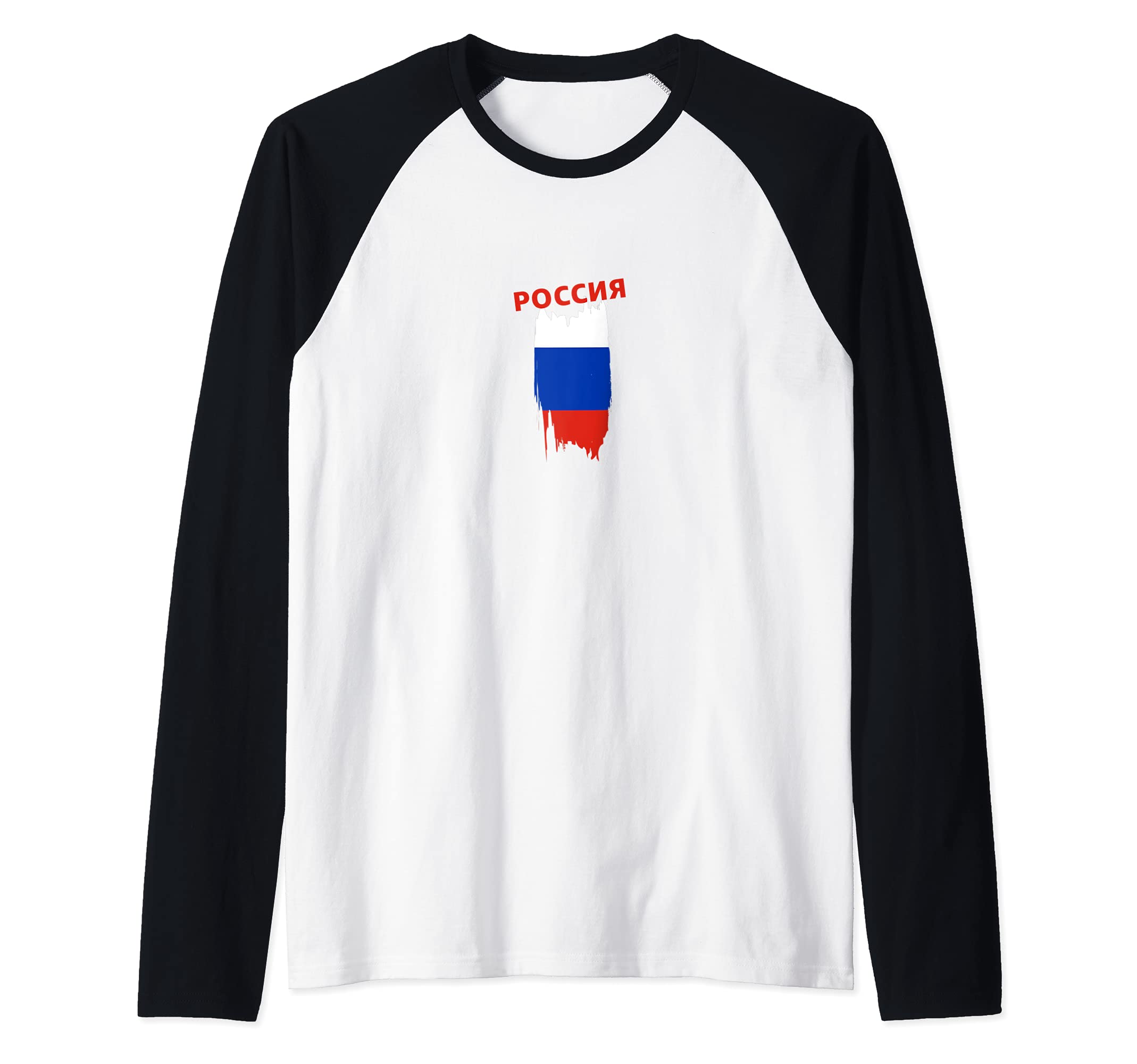 Flag Russia Raglan Baseball Tee