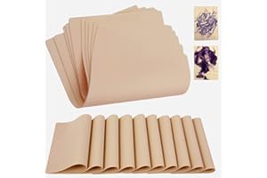 Yuelong 10Pcs Tattoo Fake Skin,8x6" Tattoo Skin Practice Blank Practice Skins for Microblading Eyebrow Lips & Tattoo Practice