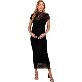 PinkBlush Floral Mesh Overlay Fitted Maternity Maxi Dress