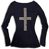 Emo Grunge Goth Tops Women Y2k 2000s Vintage Fitted Long Sleeve T Shirt Teen Girls Gothic Graphic Tees Streetwear