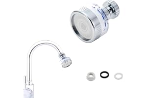CAOXIONG 360 Degree Rotating Faucet Filter, Sink Water Faucet Filter Water Purifier Faucet Filter Purifier for Kitchen and Bathroom,Removes Heavy Metals and Hard Water