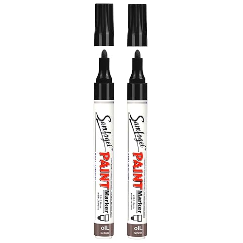 SAMFOGEI Black Oil Based Paint Pens,Medium Tip Permanent Paint