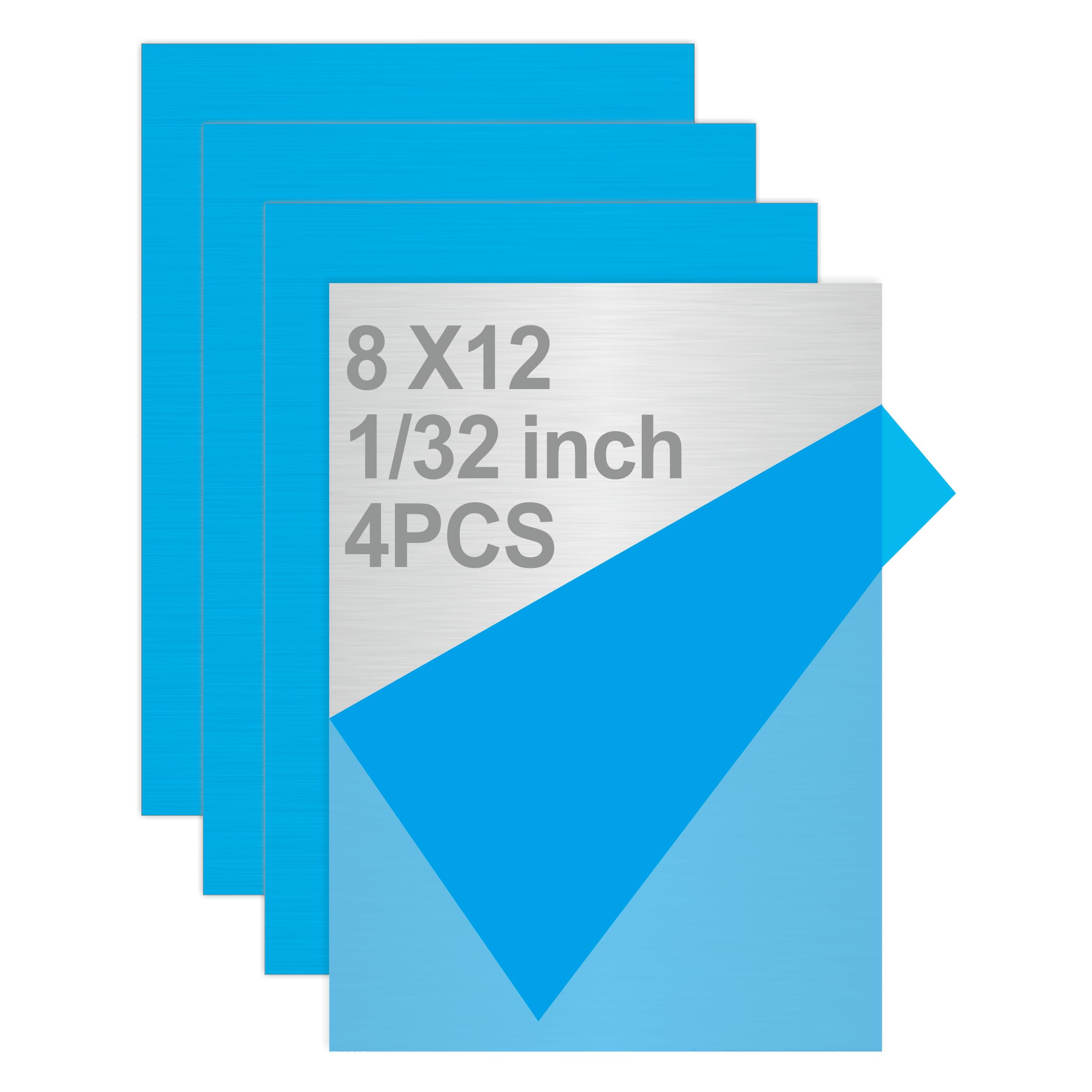 Photo 1 of 4PCS Stainless Steel Metal 8" x 12" x 1/32" Inch Metal Plates for Magnetic Mount Board Wall 20GA(0.80MM) 430 Stainless Steel Shim Stock Plates for Crafting, Kitchen, Office