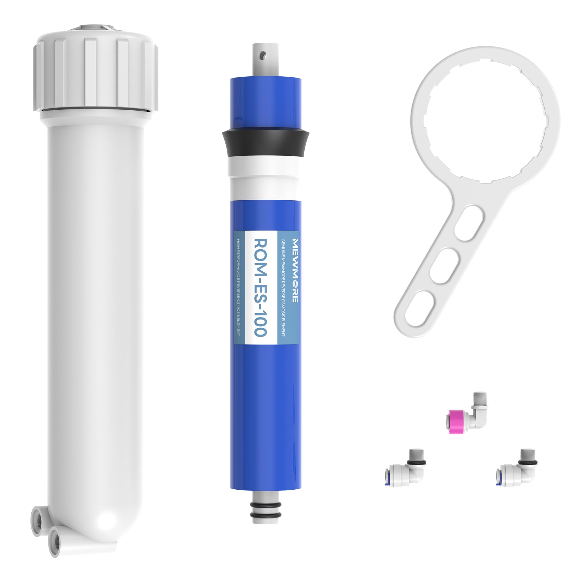 Photo 1 of ***MISSING WRENCH***
MewMore 100 GPD RO Membrane Filter with Housing, Replacement Reverse Osmosis Membrane Fit Home Under Sink RO Drinking Water Filter Purifier Filtration System with Wrench, 1/4" Fitting, Check Valve