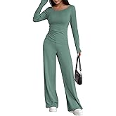 Pink Queen Sweatsuits Women 2 Piece Outfit Asymmetrical Long Sleeve Top Wide Leg Pants Casual Matching Sweat Sets
