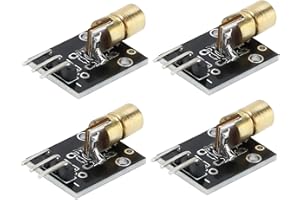 YWBL-WH 4 Pcs 3 Pin 650nm Red Transmitter Module Dot Diode Copper Head Sensor Module for Sensor Projects
