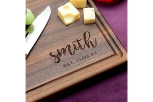 Straga Personalized Cutting Boards | Handmade Wood Engraved Charcuterie | Custom Wedding, Anniversary, Birthday Gift for Coup