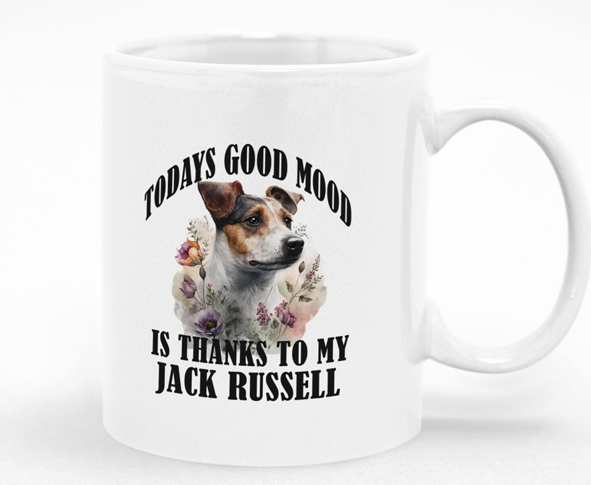 Jack Russell Dog Mug - 11oz Ceramic Mug with Watercolor Dog Art and Quote - Perfect for Jack Russell Lovers