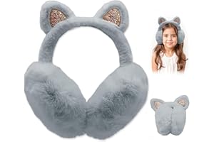 mitumomo Winter Ear Muffs, Kids Plush Earmuffs, Foldable Ear Warmer Fluffy Fleece Fabric Ear Cover Thermal Earmuffs, Cute Ear