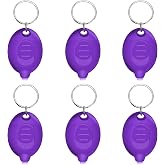 Daemson Mini UV Led Keychain Flashlight, Small Black Light (6PCS) | Tiny Flashlight, Key Ring Flashlight, 12 Lumen Portable Ultra Bright Battery Powered for Detector &amp; Scorpion Finder