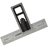 Unipec Precision Double Square 4in | Metal Working and Fabrication, Carpentry, Woodworking and Machine Setup, 4R Blade (8ths, 16ths, 32nds, 64ths), Made in US