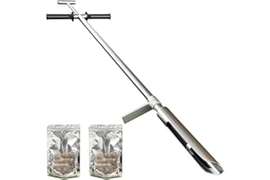 TUSAUW 42" Soil Sampler Probe, 304 Stainless Steel with Ejector and Foot Pedal Reusable Sample Bag, T-Style Handle Sampling Soil Probe Test Kits for Lawn Garden Farm Agriculture Golf Course Soil Sampling