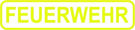 Neon Gelber Feuerwehr - Aufkleber - Sticker mit Rahmen / 20 cm x 4,5 ...