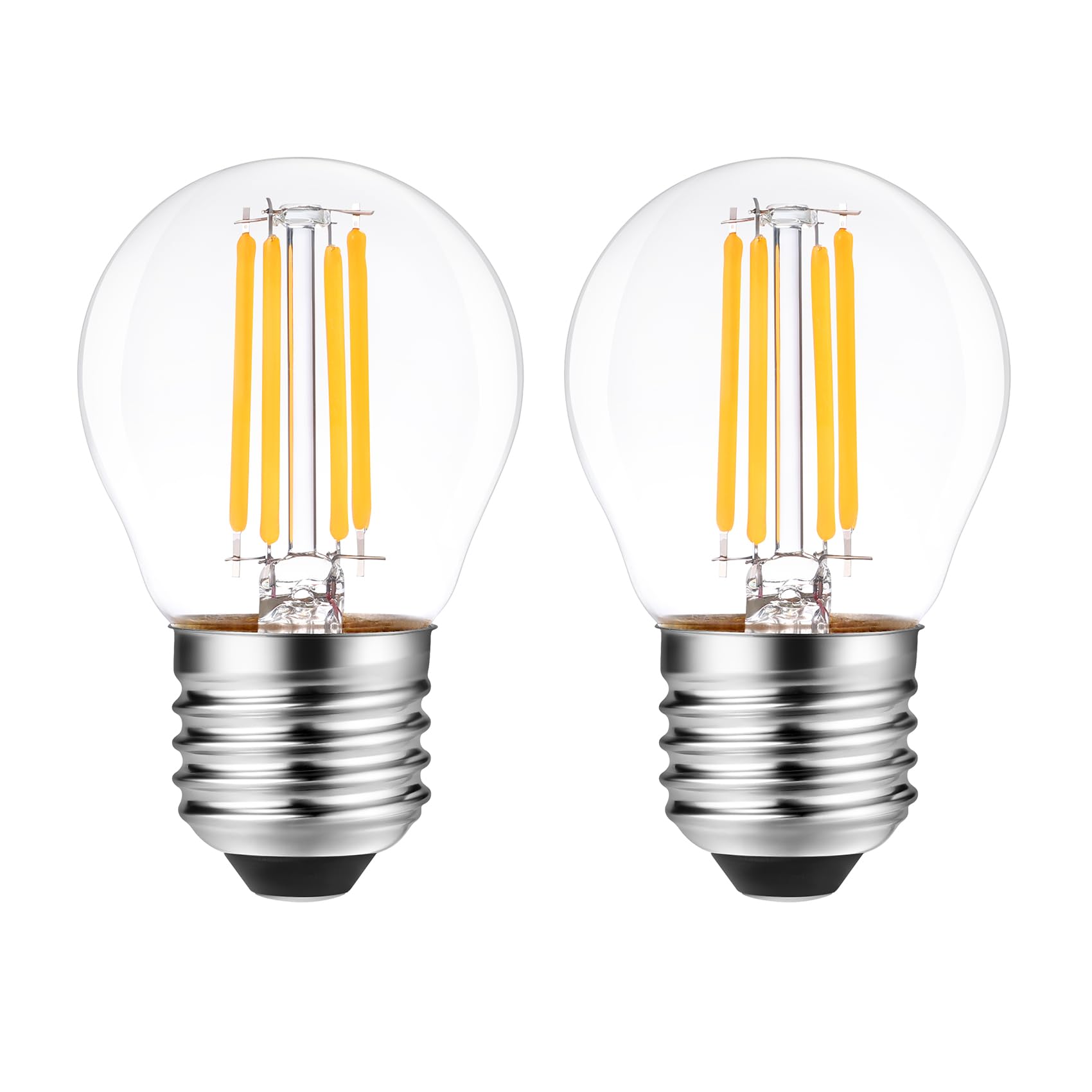 Sokkldccd E27 Screw Led Bulb Warm White, G45 Large Screw Light Bulbs, 4W ES Bulb, 40W Equilavent, 2700K, Pack of 2