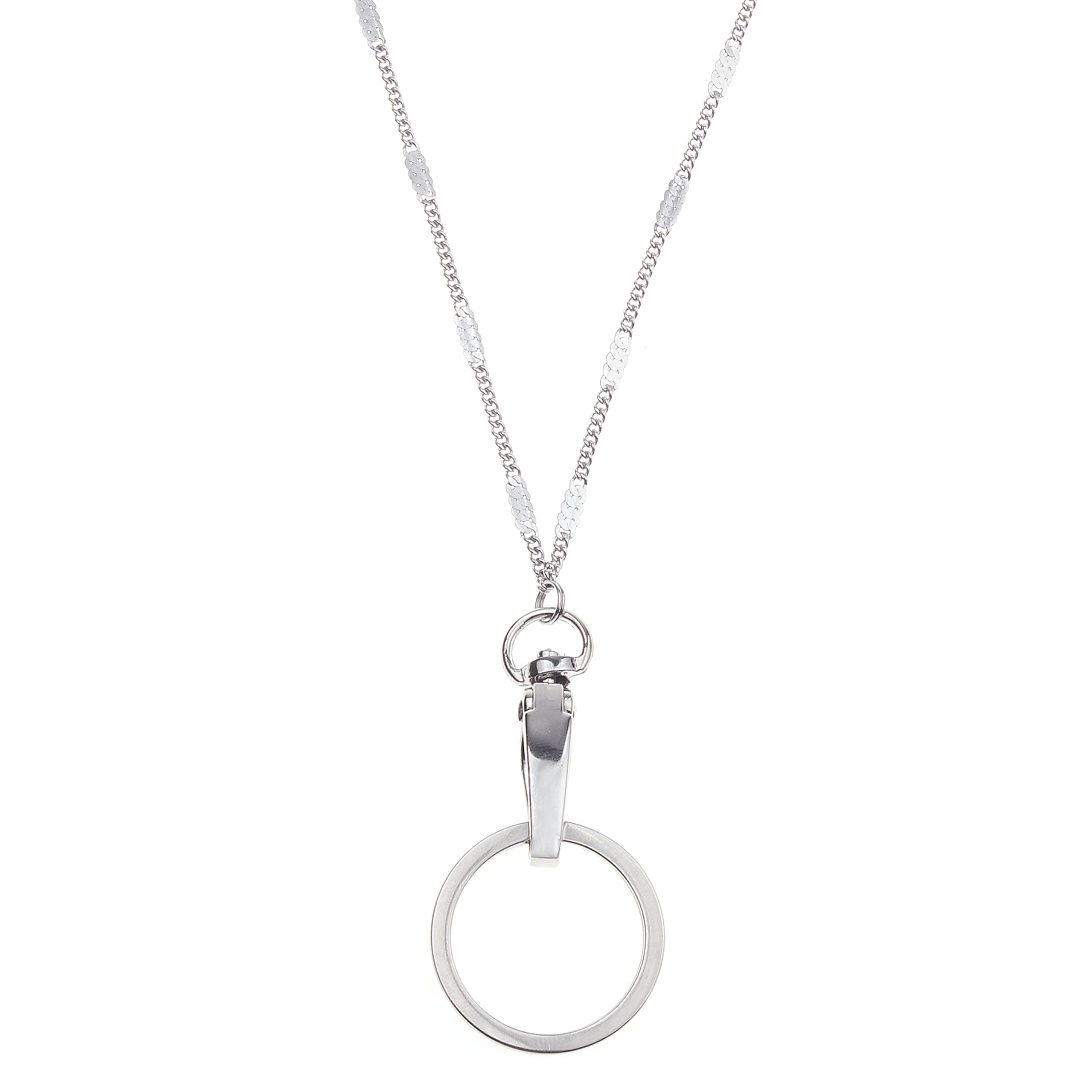 wisdompro Fashion Lanyard chain for Neck, Women 19 inch Necklace Lanyard with Metal Clasp and Ring for Keys and ID Card Badge Holders - Twisted Chain