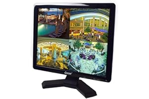 Cocar CCTV Security Monitor, 17 inch BNC Monitor with VGA HDMI AV Built-in Speaker 4:3 HD Display LCD Screen Display with USB Media Player for Home Surveillance Camera STB PC