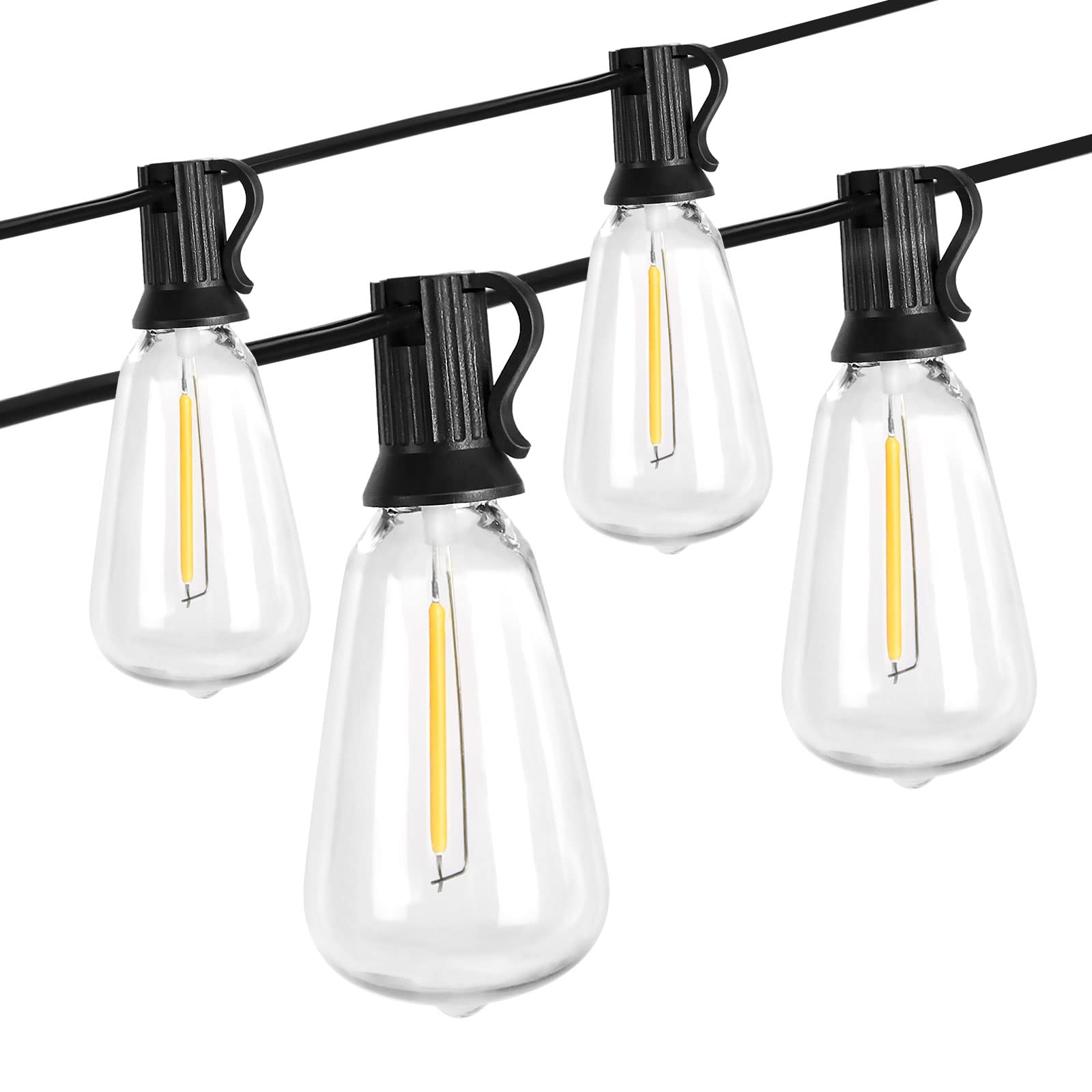 Photo 1 of BRIMAX 10FT Outdoor String Lights with 10 Bulbs,ST38 1W Plastic LED Edison Bulbs, Shatterproof, Waterproof String Lights, Perfect for Bistro, Pergola, Backyard and Garden