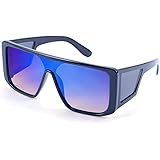 FEISEDY Wrap Around Sunglasses for Men Women Shield Futuristic Rectangula Flat Top One Piece Shades B9037