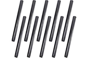 1/2" x 10" Black Painted Iron Pipe, Home TZH 10 Pack Black Paint Finish Threaded Metal Pipe Nipple for DIY Project/Furniture/Shelving Decoration (10, 10")