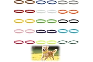RJLCTH 30 Pcs Whelping Collars for Puppies, Adjustable ID Bands with Soft Velcro, Newborn Puppy Collars Set for Litter and Small Pets, Reusable Essentials for Breeders and Pet Owners