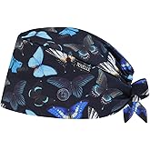 Scrub Caps Women, Double-Sided Printed Adjustable Women's Surgical Cap with Buttons, Breathable Design for Nurses and Doctors