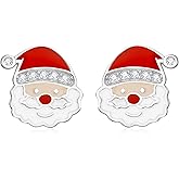 Christmas Reindeer Snowman Santa Christmas Tree Earrings for Women Sterling Silver Hypoallergenic Winter Party Christmas Stud Earrings Christmas Jewelry Gifts for Women