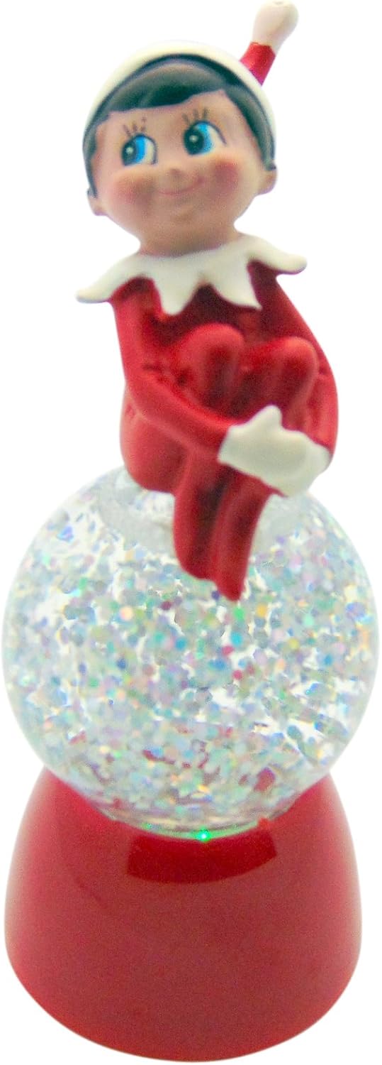 Snow Globes - Elf on the Shelf Christmas Color Changing Snow Globe by Roman