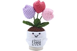 Sanmetex Nana Gifts from Grandkids - Best Nana Ever Handmade Cute Positive Tulip Flowers Crochet - Great Gigi Gifts for Mothe