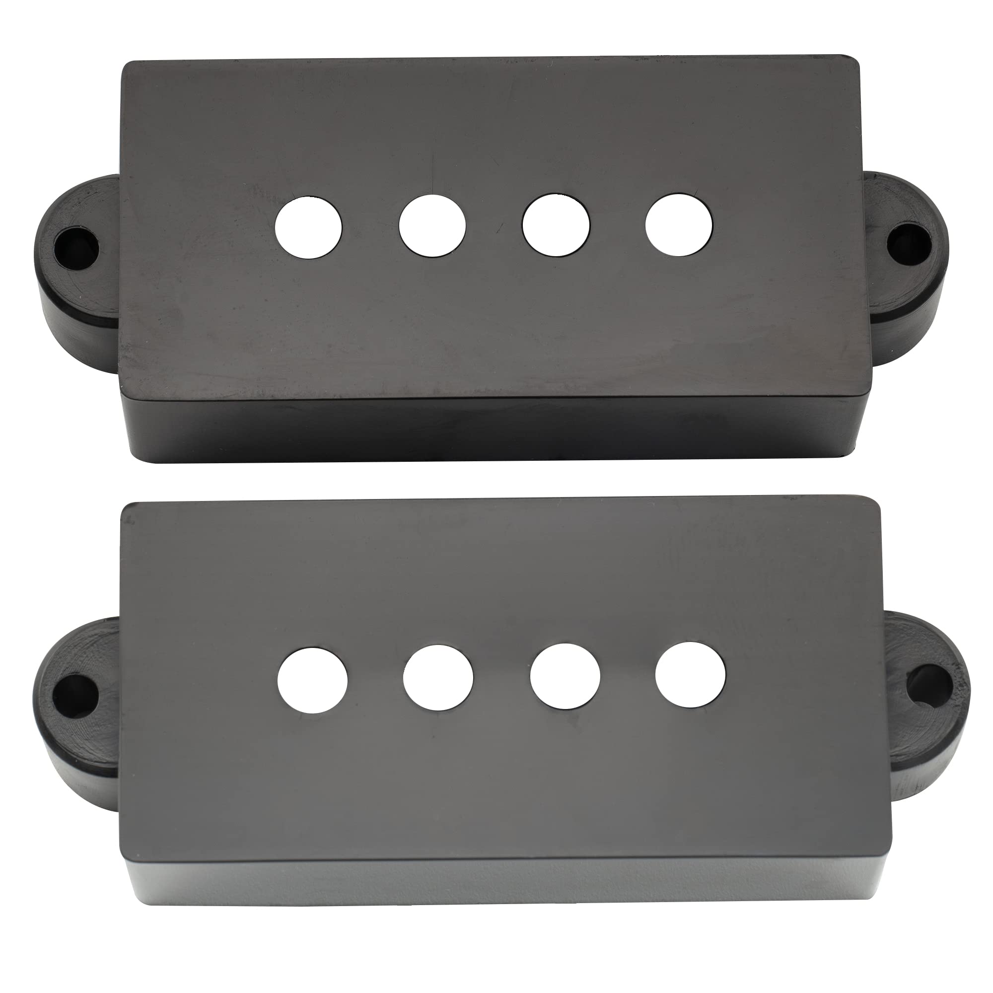 Musiclily Pro Plastic Precision Bass Pickup Covers Set for Fender P Bass, Black(Set of 2)