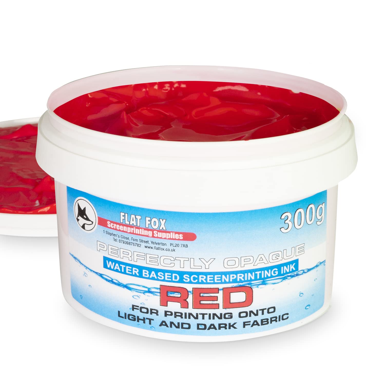 Flat Fox Screen Printing Opaque Water Based Fabric Inks (Red, 300g)…