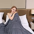 ZonLi Premium Weighted Blanket for Adults Women, Men, Children | Great for Insomnia, Autism, ADHD, Stress and Anxiety Relief | Fit King Sized Bed | Grey, 60'x80'', 20lbs