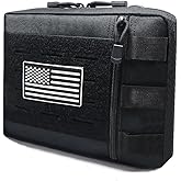 Tactical Admin Pouch Utility Molle Pouch EDC Tool Bag of Laser-Cut Design EMT Medical First Aid Kit Pouch Includes Flag and Cross Patch