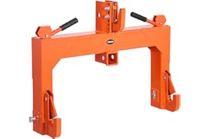 VEVOR 3-Point Quick Hitch with 2 in Receiver, 3000 Lbs Lift Capacity, 3-Pt Hitch with 5 Level Adjustable Bolt, Adaptation to Category 1 & 2 Tractor, Heavy Duty 3 Point Attachments, Orange