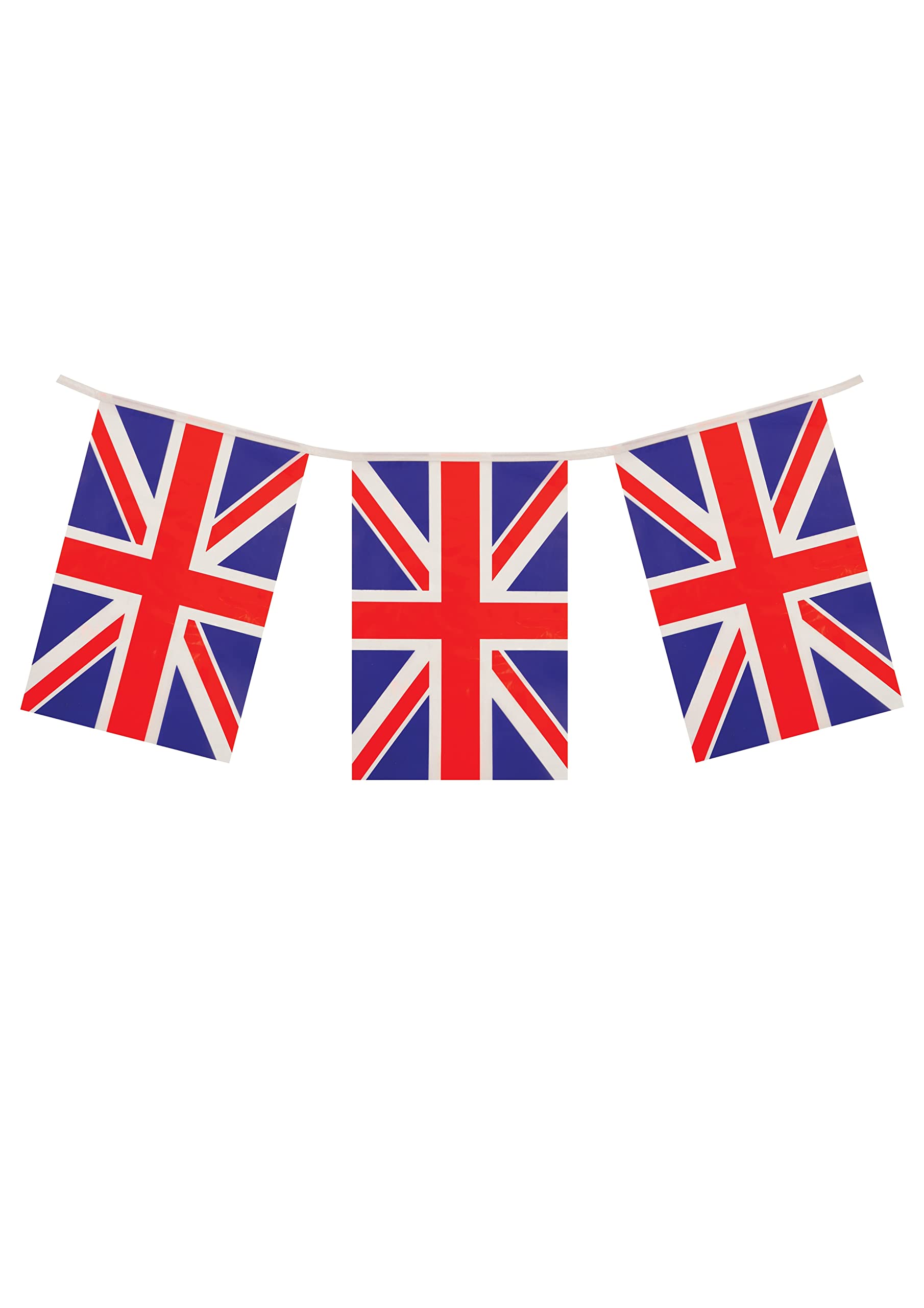 Henbrandt 1 x Union Jack Rectangular Party Bunting 10m Celebration Bunting Great Britain Union Jack British Party Decorations with 20 Flags Royal Theme Garland Pub BBQ Decoration