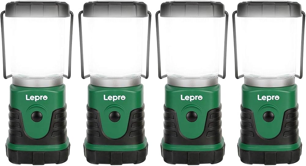 Lepro Camping Lantern Battery Powered 4 Pack AA Dimable 350 Lumen IPX4