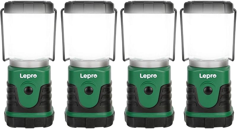Lepro Camping Lantern Battery Powered 4 Pack AA Dimable 350 Lumen IPX4
