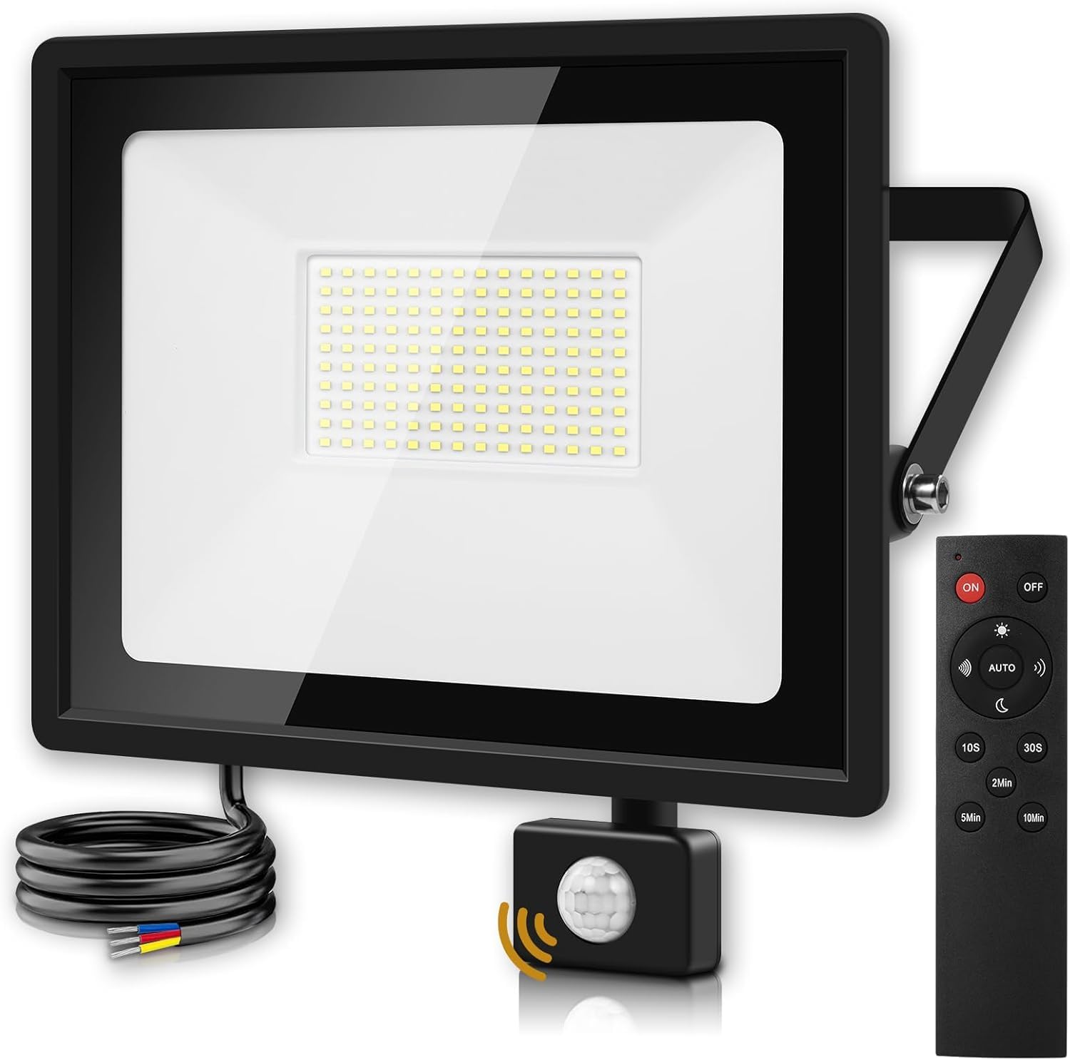 Ankishi Security Lights With Motion Sensor 100W, PIR Lights 6500K Daylight White, IP66 Outdoor Light With Remote Control [Farthest Control Distance: 49.21ft] Flood Light