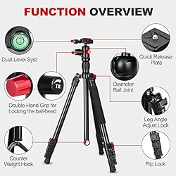MACTREM Professional Camera Tripod with Phone