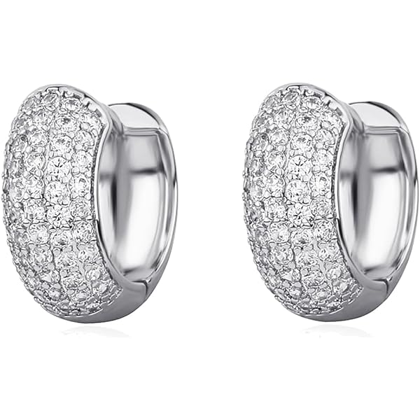 Iced Out 925 Sterling Silver Moissanite Huggie Hoop Drop Dangle