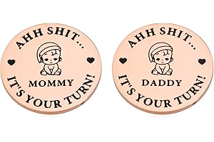 KINMES Funny Baby Gifts New Dad Mom Decision Coin for Dad Mom to be, Pregnancy Gifts for First 1st Time Dad Mom Daddy Mommy, Baby Shower Announcement, New Parents Gift for Fathers Day Christmas, Double-Sided