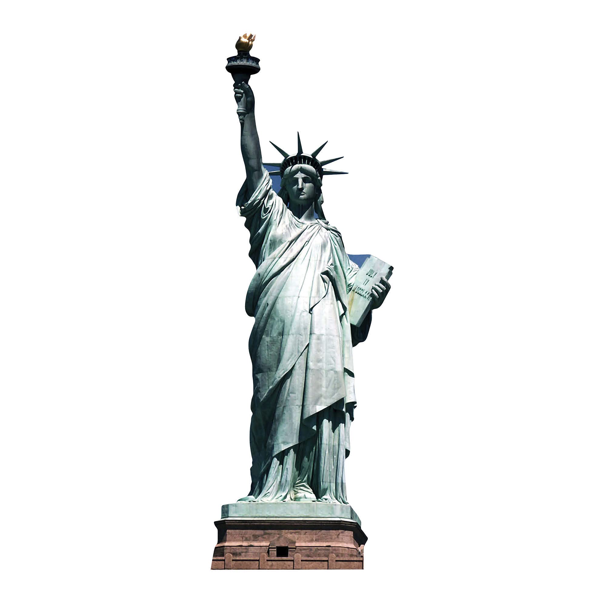 Star Cutouts Cut Out of Statue of Liberty,Grey
