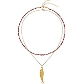 immerFancy Gold Charm Necklace for Women Western Boho Jewelry, Charm Holder Carabiner Paperclip Chain Necklaces with Star Moon Horseshoe Fish Shell Pendant Charms Celestial Choker Necklaces Gift