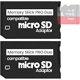 2 Pack Memory Stick Adapter,Micro SD to Memory Stick PRO Duo Adapter | Compatible with PSP, Digital Cameras,Handycam