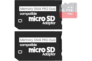 2 Pack Memory Stick Adapter,Micro SD to Memory Stick PRO Duo MagicGate Card, Compatible with PSP, Digital Cameras,Handycam